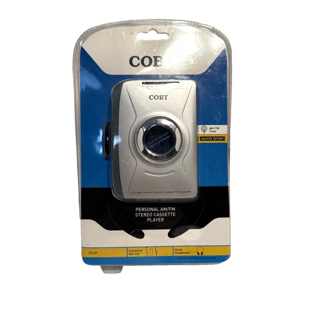 COBY Personal AM/FM Stereo Cassette Tape Player, Model CX49 / NEW &  SEALED